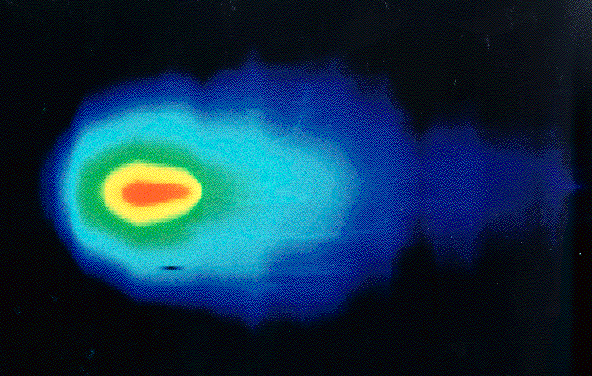 Vue en infrarouge de la comète Araki Alcock par le Satellite Astronomique Infrarouge (IRAS)