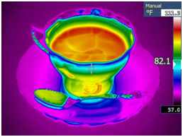 Imagerie infrarouge d'une tasse