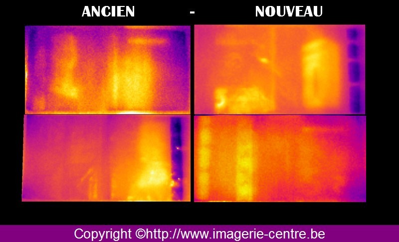 Thermographie infrarouge comparative de l'ancien billet de banque de 5 euros et de sa version 2013