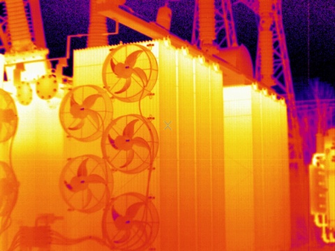 Image thermique d'un système de transformateurs en haute tension