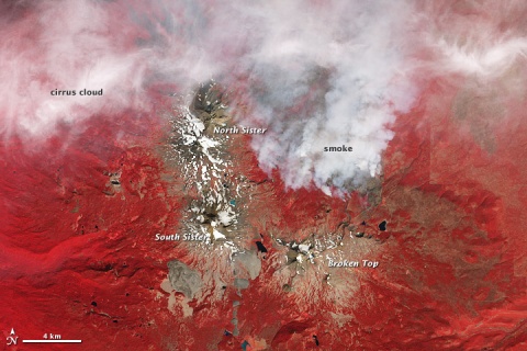 Thermographie de l'incendie de Pole Creek, Oregon, USA: 19 septembre 2012, crédits NASA